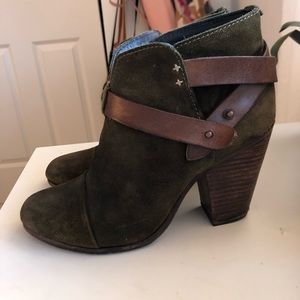 Rag & Bone Green Harrow Booties